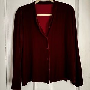 Eileen Fisher velvet jacket shirt top